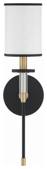 Hatfield 1-Light Black Forged/Vibrant Gold Wall Mount