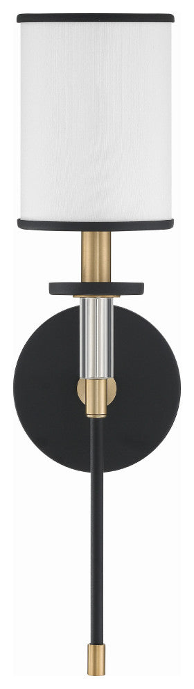 Hatfield 1-Light Black Forged/Vibrant Gold Wall Mount