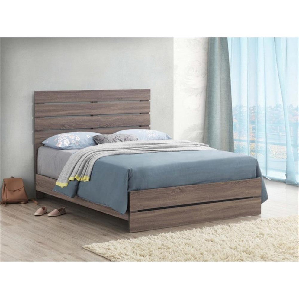 Coaster Brantford Farmhouse Wood Queen Panel Bed in Barrel Oak