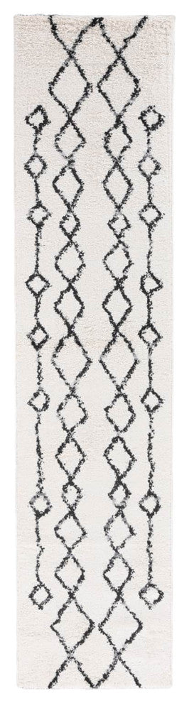 Aspen Shag Polypropylene Area Rug, Cream/Gray, 2'2" X 10'