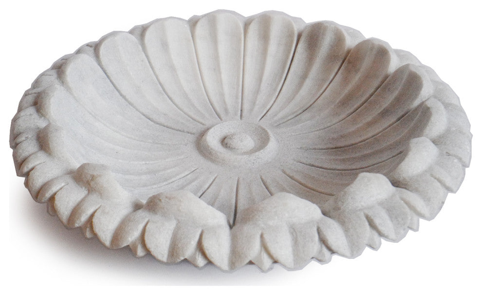 White Marble Lotus Bowl