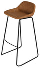 Cortesi Home Elise 30" Barstool, Saddle Brown Faux Leather, Set of 2