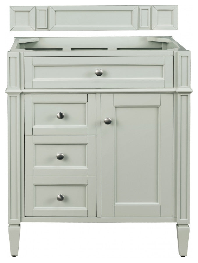 Brittany 30" Vanity, Sage Green, Carrara Marble Top