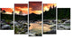 "Rocky Mountain River At Sunset" Wall Art Landscape, 5 Panels, 60"x32"