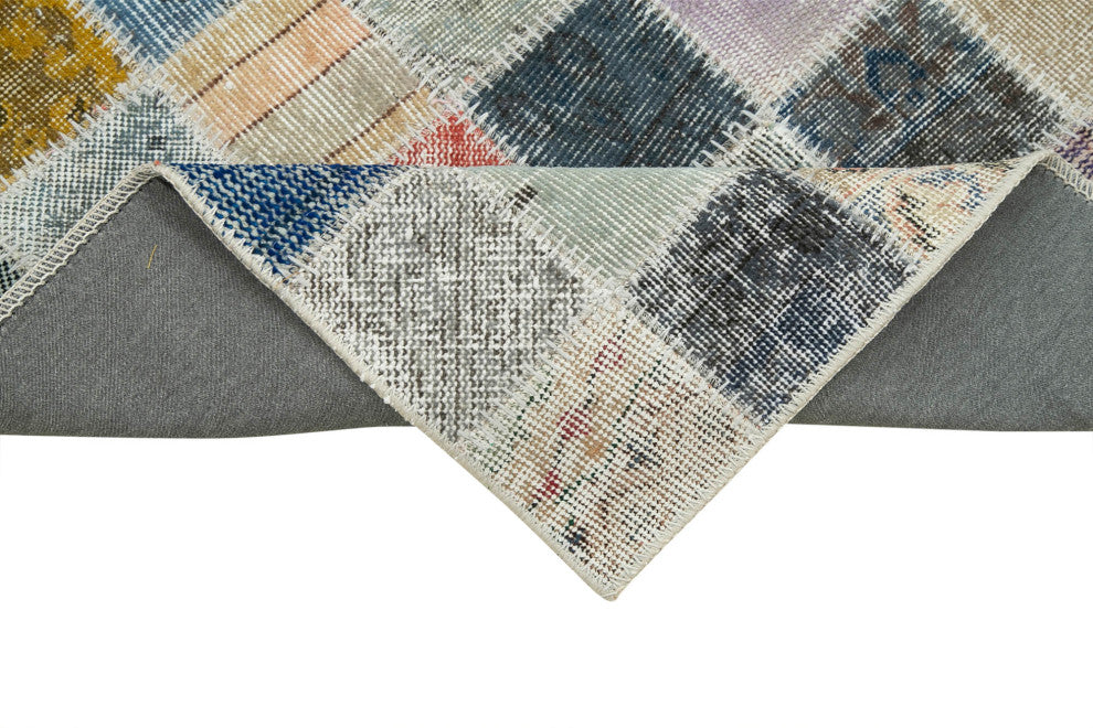 Rug N Carpet - Hand-Knotted Anatolian 2' 10" x 10' 7" Wool Patchwork Runner Rug