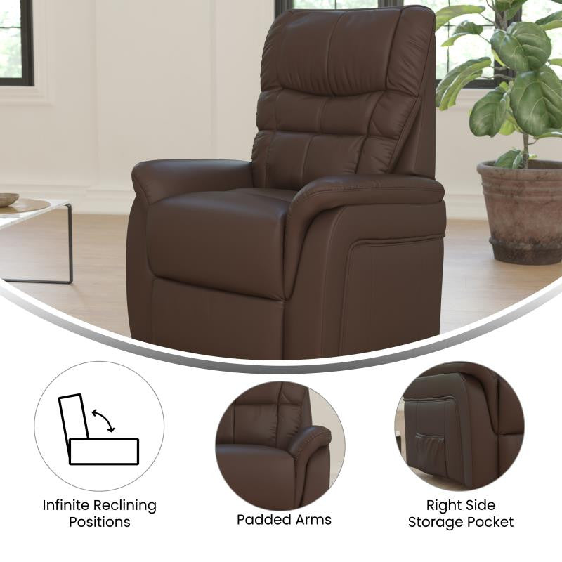 Hercules Series Remote Powered Lift Recliner, Cognac Leathersoft