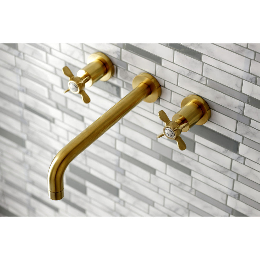 KS8027BEX Two-Handle Wall Mount Tub Faucet, Brushed Brass