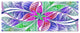 Flower like Fractal Stained Glass, Abstract Wall Art Canvas, 83"x32", 7 Panels