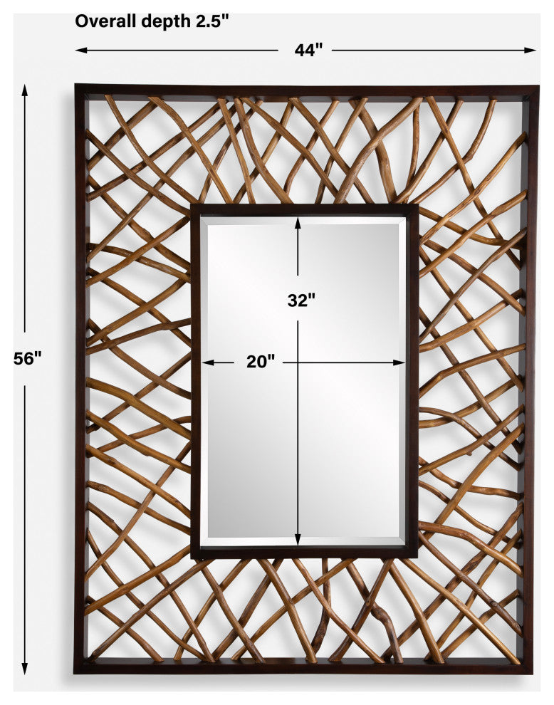 Uttermost - 08184 - Mirror - Teak Maze - Solid Mahogany Wood