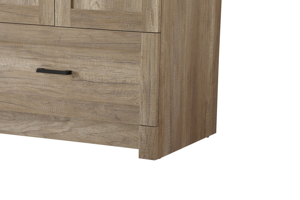 Home Living 66" Double Bathroom Vanity, Natural Oak