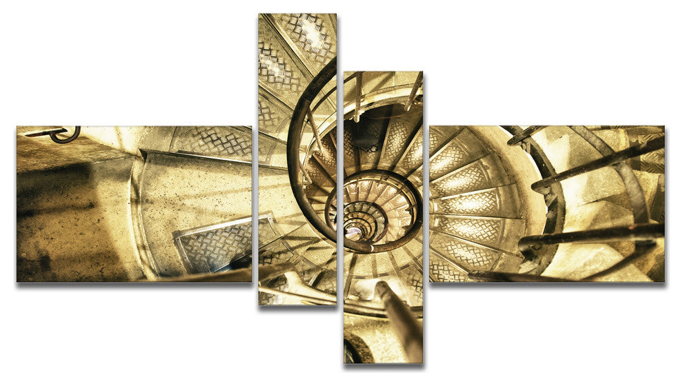 Architectural Detail of Paris in Winter, Abstract Canvas Art, 60"x32", 4 panels
