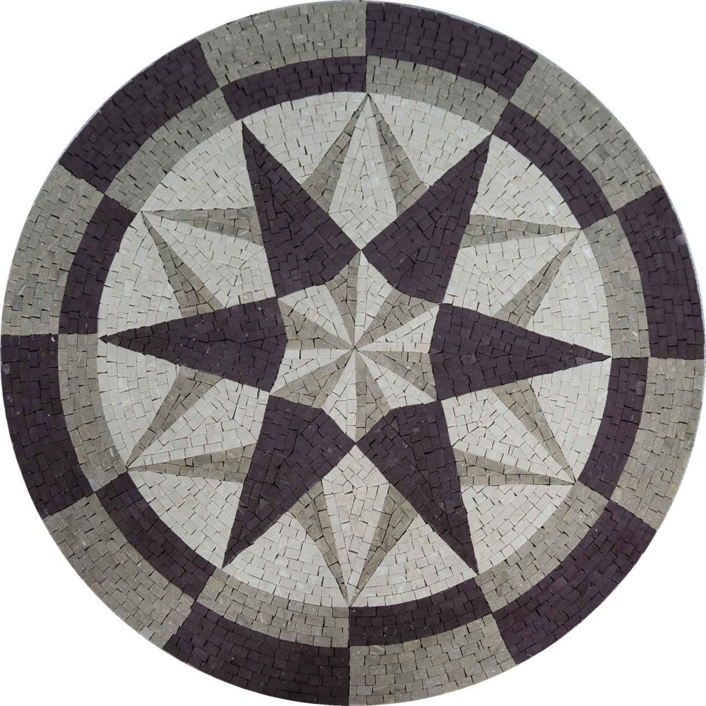 Mosaic Medallion - Geometric Marble
