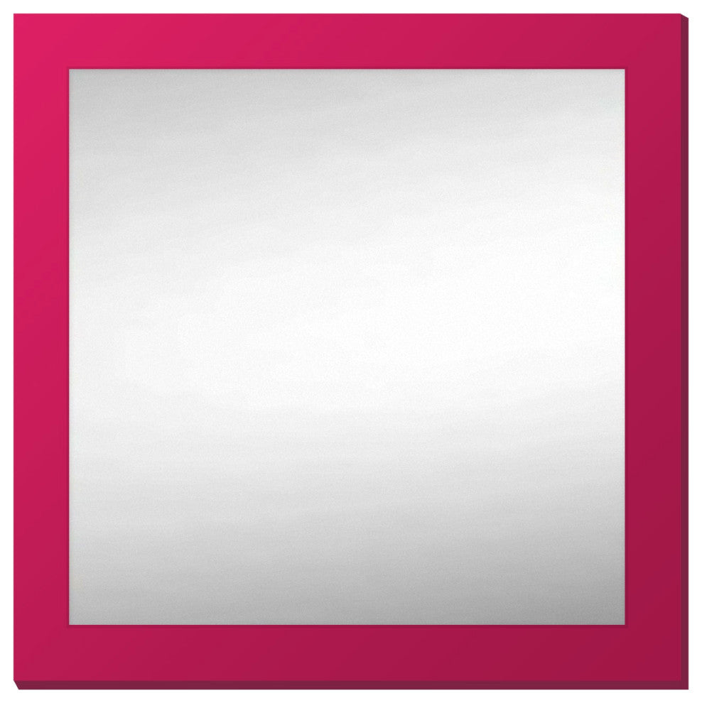 36"x36" Pop of Color Wall/Floor Mirror Art, Intense Pink
