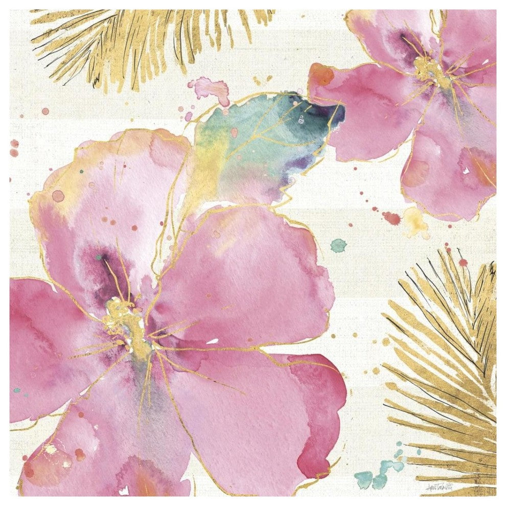 "Flamingo Fever VIII" Digital Paper Print by Anne Tavoletti, 38"x38"