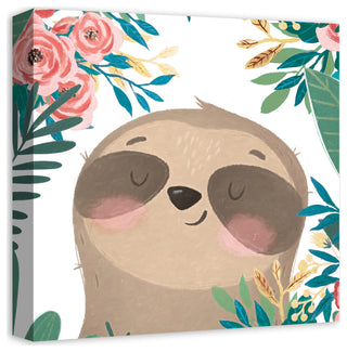 Bashful Sloth 16x16 Canvas Wall Art