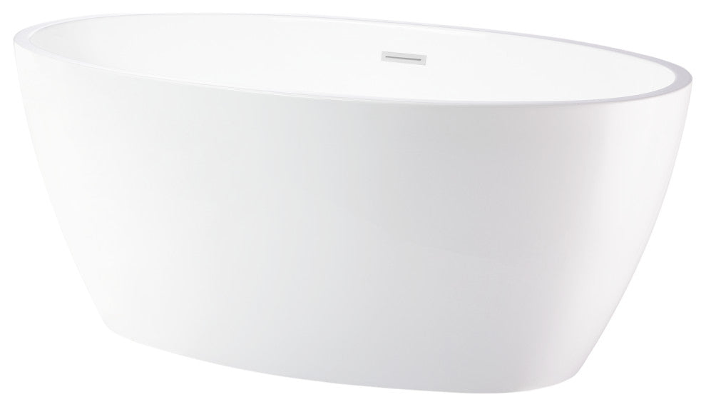 59"x32" Acrylic Freestanding Soaking Bathtub, Pure White