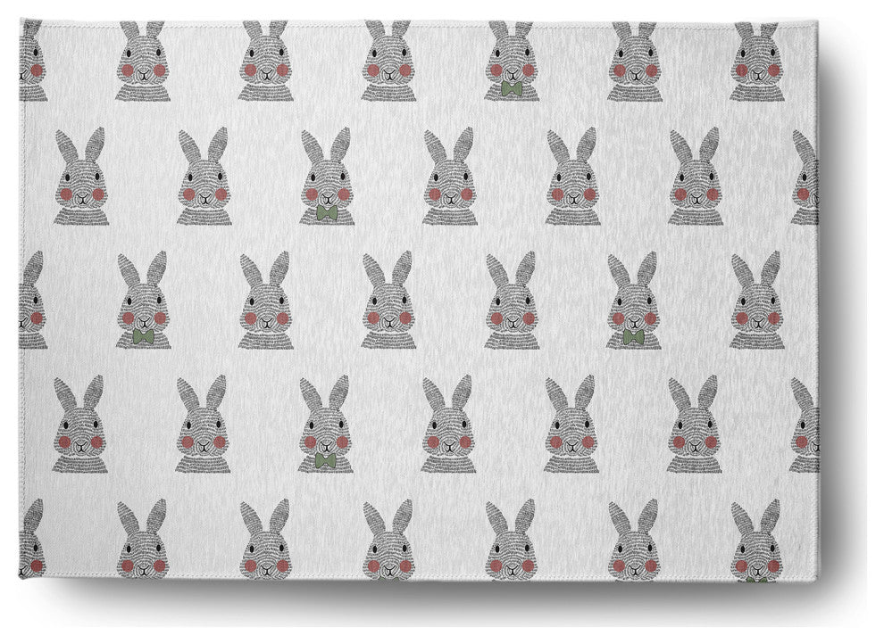 5' x 7' Bunny Fluffle Easter Chenille Indoor/Outdoor Rug