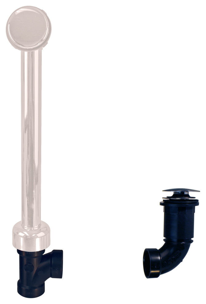 Semi-Exposed Tip-Toe Bath Waste and Overflow Drain, White