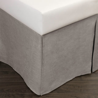 Dara Linen Bed Skirt, Gray Chambray, Twin