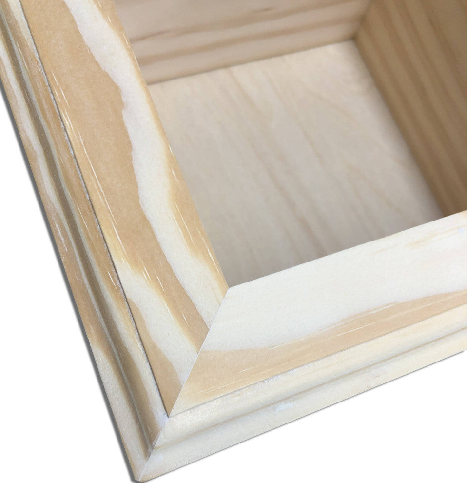Bayshore Recessed Solid Wood Double Toilet Paper Holder 7 x 14.5, Unfinished