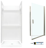 Alcove Shower Kits, White, 32"x32"x73.25"