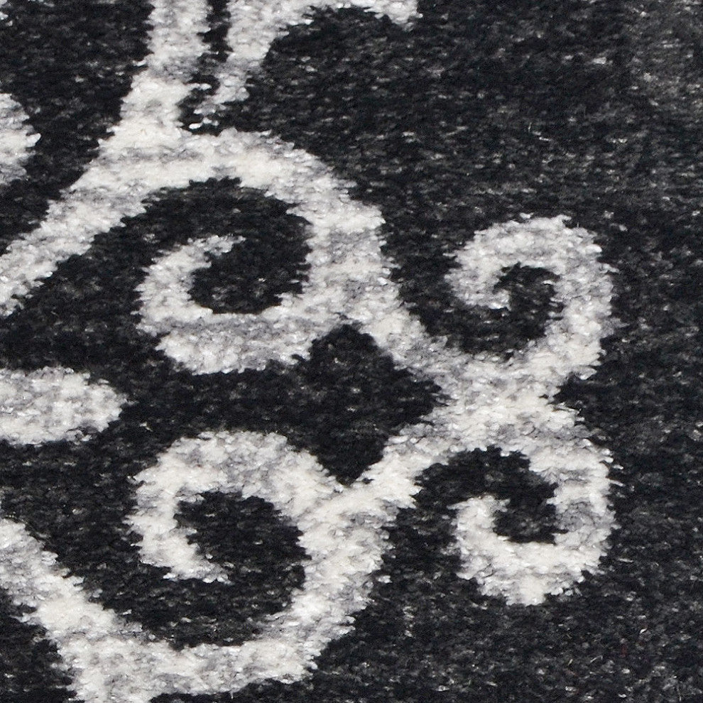 MACHINE MADE HEATSET POLYPROPYLENE AREA RUGS -Silver Blue,Contemporary Design, [Runner] 3'2''x10'