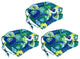 16" Patterned Outdoor U-Shaped Tufted Chair Cushions, Set of 6, Luxury Azure