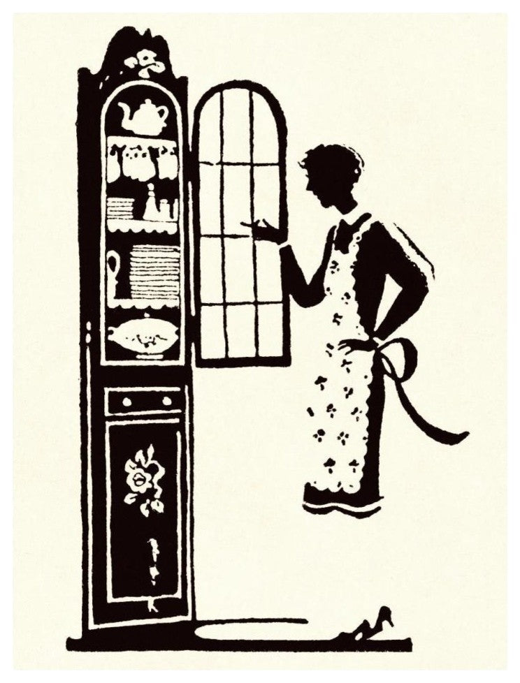 "At the Vitrine" Digital Paper Print by Maxfield Parrish, 14"x18"