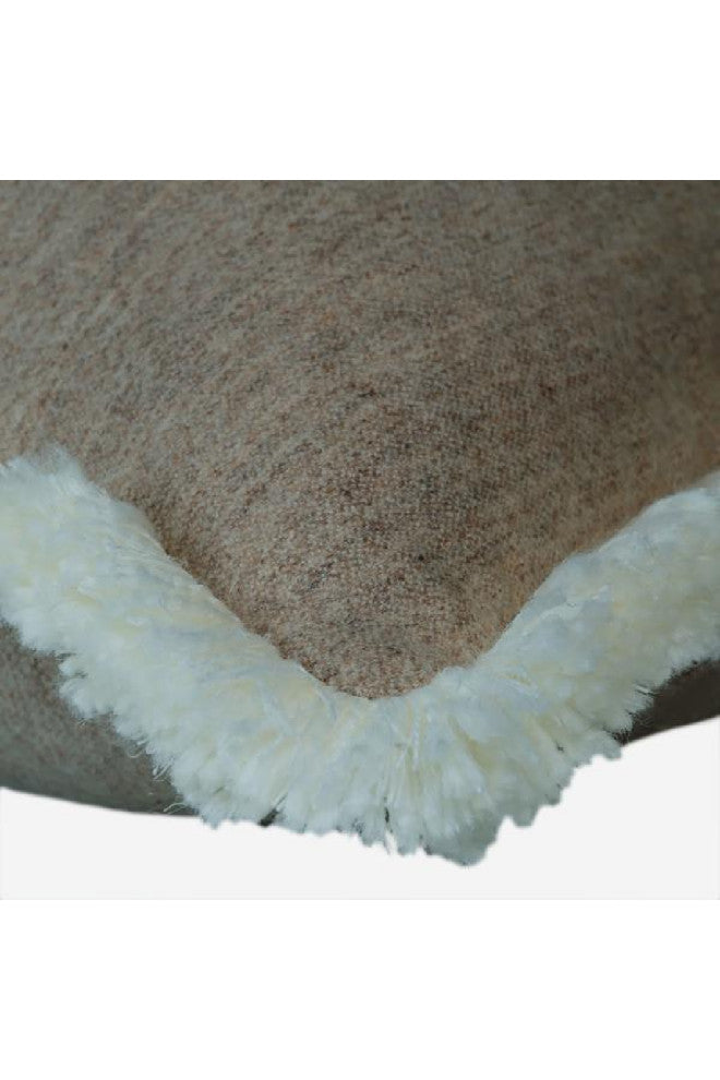 Camel Tone Wool Square Cushion, Andrew Martin York