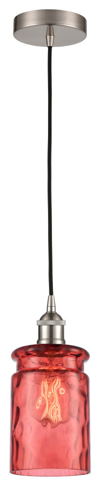 Innovations 616-1P-SN-G352-RD Candor 1 Light Mini Pendant, Brushed Satin Nickel