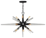 Ariel Twelve Light Linear Chandelier, Black