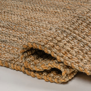 Biot Traditional Rustic Handwoven Jute Solid Natural 5 ft. x 8 ft. Area Rug