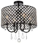 Emelia 17" Flush Mount, Black
