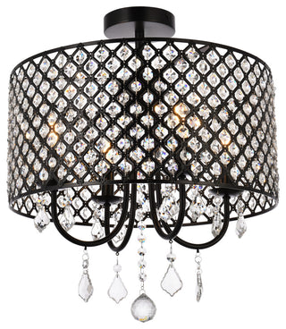 Emelia 17" Flush Mount, Black