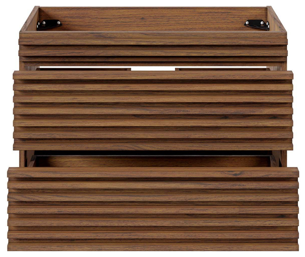 Render 30" Wall-Mount Bathroom Vanity, Walnut