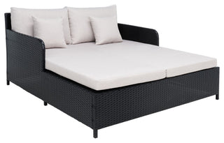 Safavieh Outdoor Cadeo Daybed Black / Light Grey