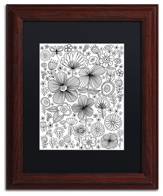 Elizabeth Caldwell 'Butterfly Blooms' Art, Wood Frame, Black Mat, 11x14