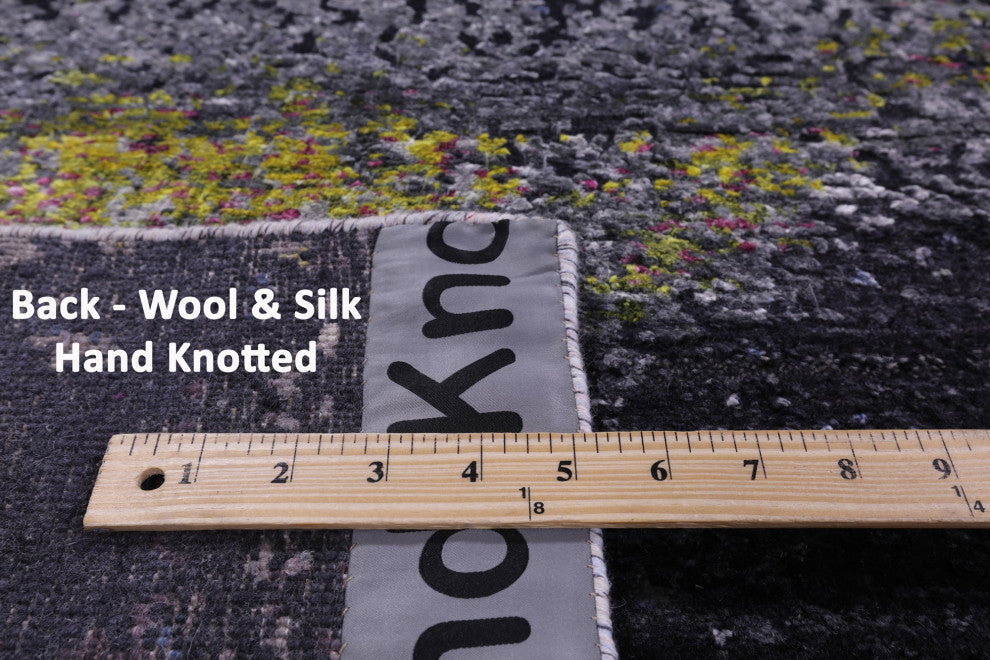7' 11" X 10' 0" Abstract Wool & Silk Handmade Rug - Q13713