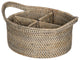 Loma Oval Rattan Utensil and Bottle Basket, Black-Wash