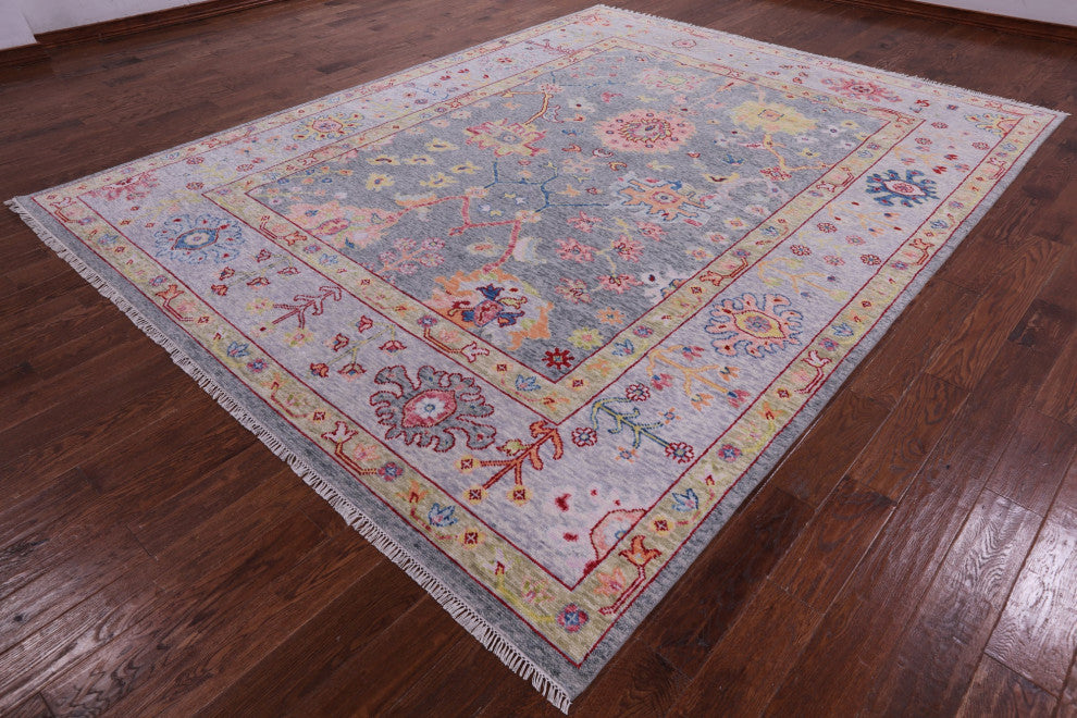 8' 11" X 11' 8" Handmade Turkish Oushak Wool Rug - Q14822