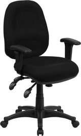 Black Mid-Back Fabric Chair