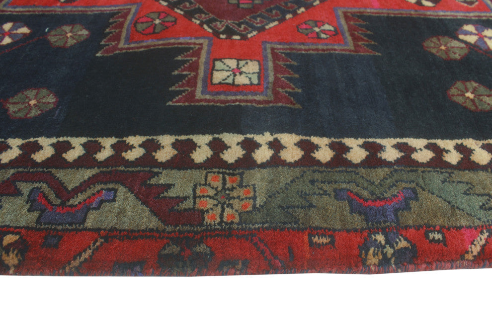 Fine Vintage Distressed Simten Navy/Gray Runner, 3'10x9'5