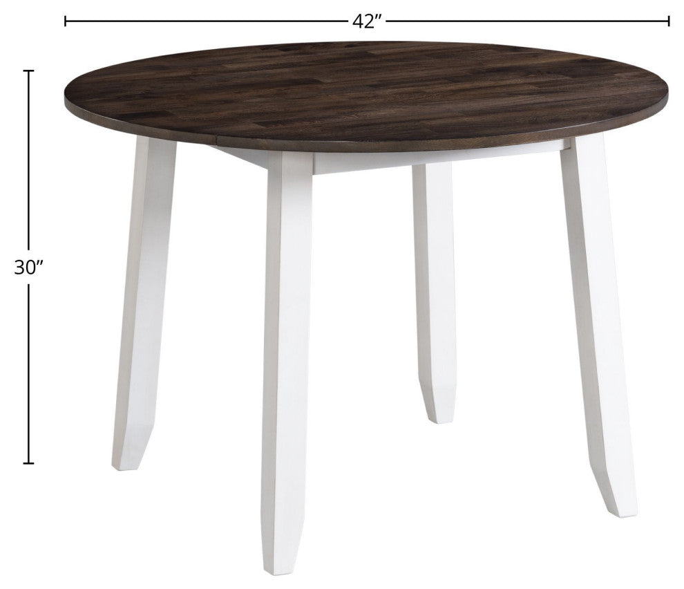 Kona 42" Drop Leaf Table, Gray and White