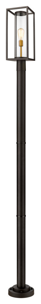 Zlite 584PHMR-567P-DBZ 1-Light Outdoor Post Mounted Fixture, Clear
