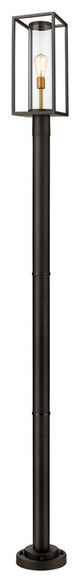 Zlite 584PHMR-567P-DBZ 1-Light Outdoor Post Mounted Fixture, Clear