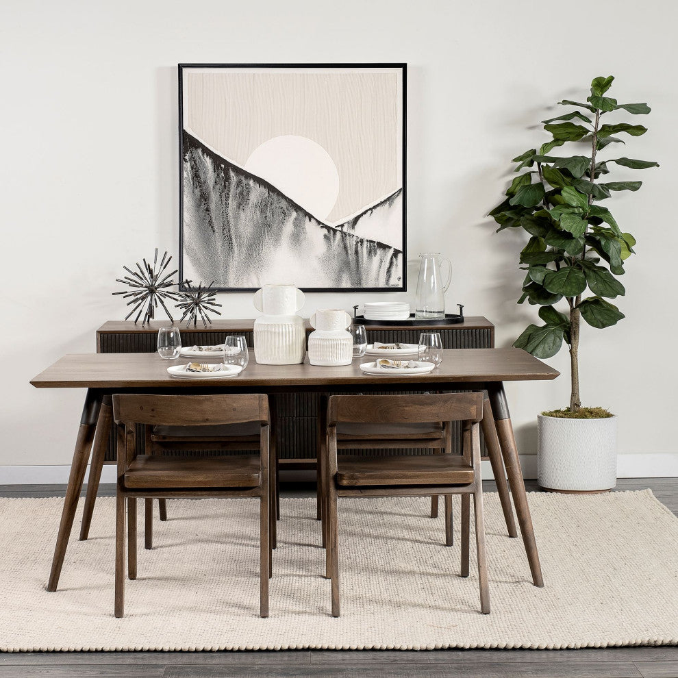 Nicholas II 72x39 Brown Solid Wood Top Metal/Wood Leg Dining Table