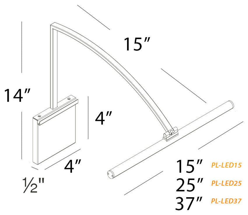 WAC Lighting Vibe 15" LED Picture Light, Black