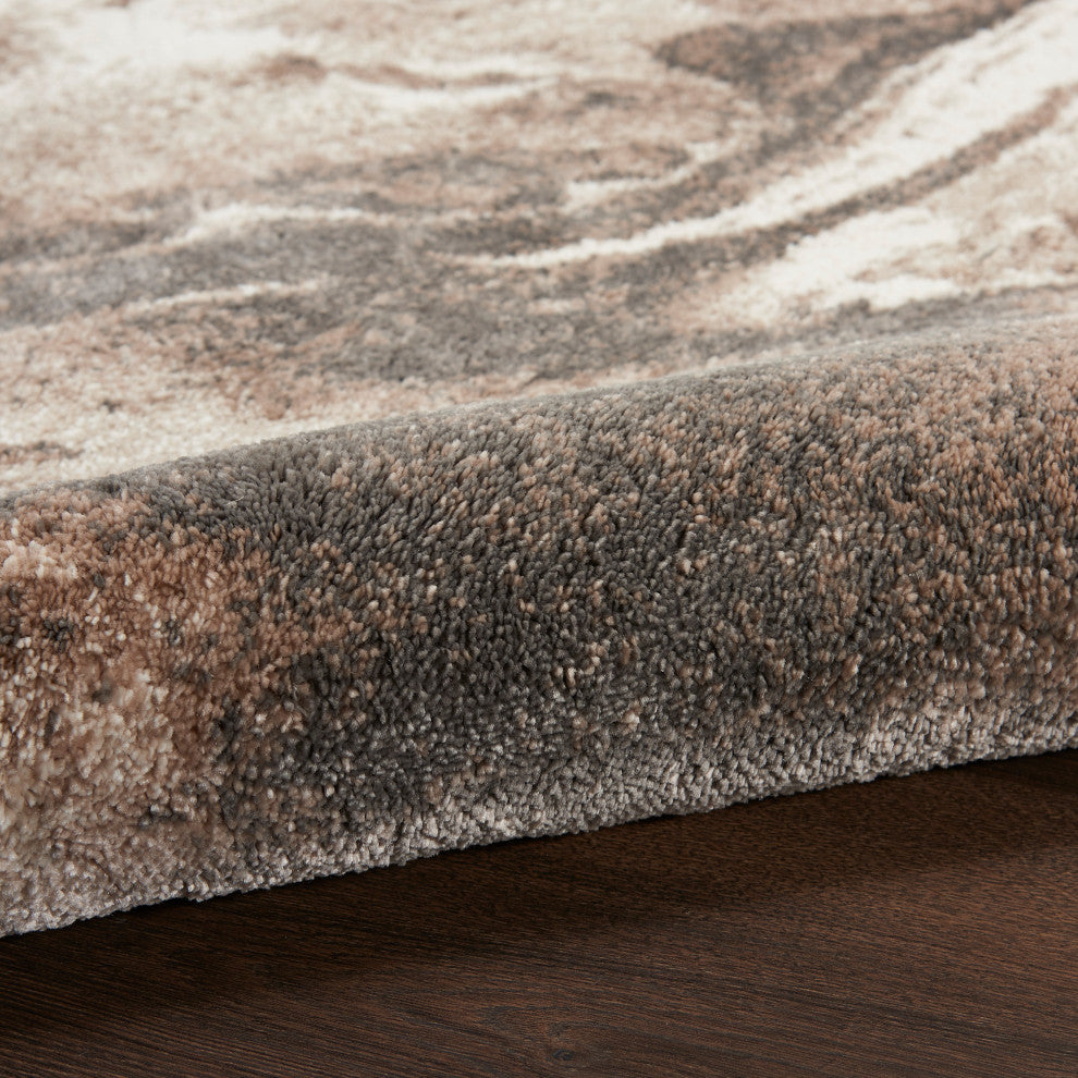 Nourison American Manor 2'2" x 7'6" Iv/Mocha Abstract Indoor Rug
