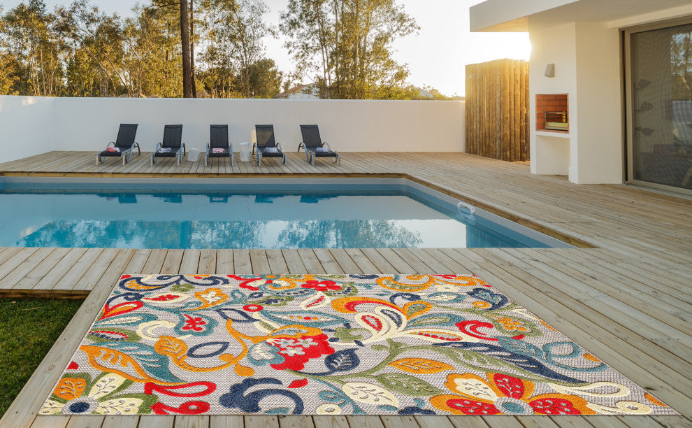 KAS Calla 6929 Ivory/Multi Leila Area Rug, 5'3"x7'