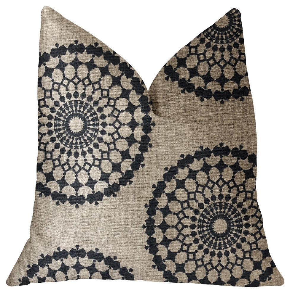Cascade Gold, Green and Beige Luxury Throw Pillow, 20"x36" King